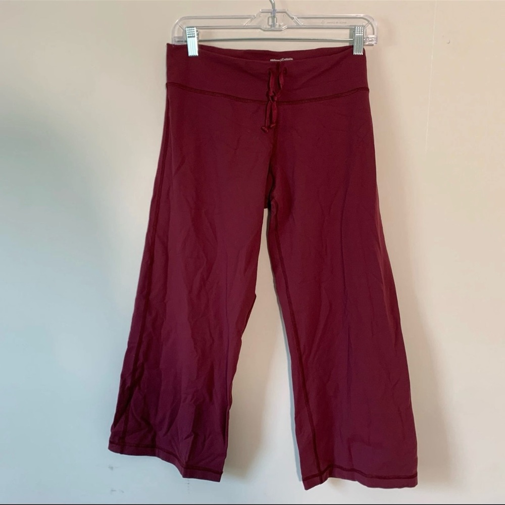 Lululemon Athletica Womens Flare Crop Leggings Pants Pink Size Large
